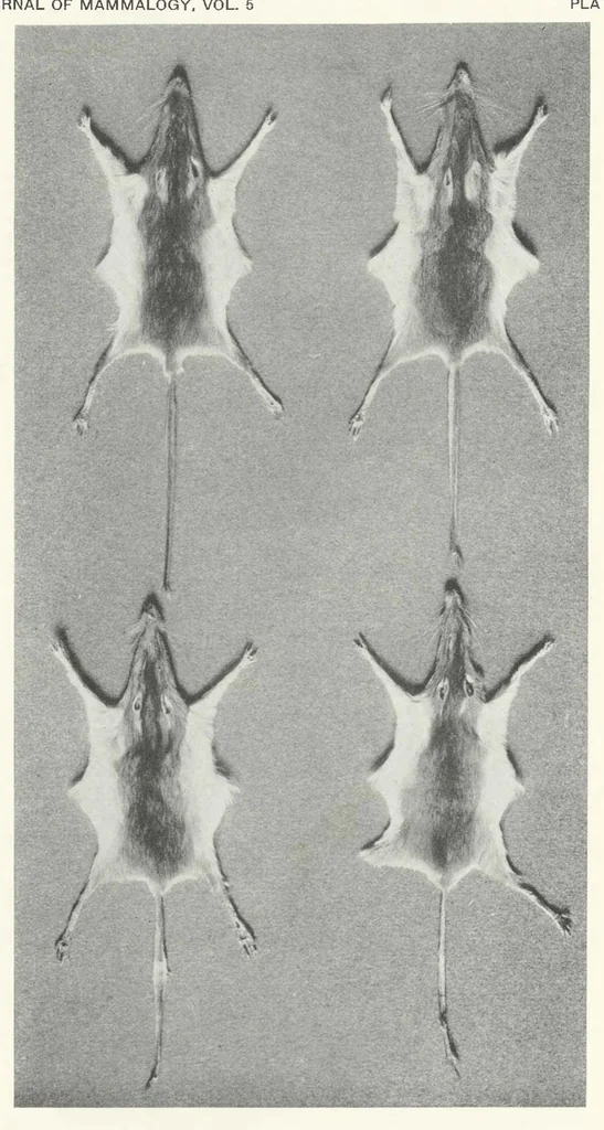 An illustration from The Supposed Effects of the Color Tone of the Background Upon the Coat Color of Mammals, 1924, leaf 44