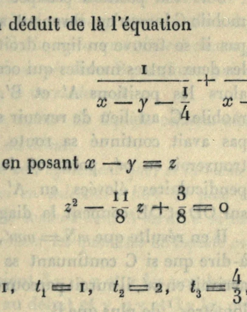 An illustration from Récréations mathématiques at problèmes des temps ancien et modernes. 2. éd. française traduite d'après la 4. éd., anglaise et enrichie par J. Fitz-Patrick, 1907, leaf 243