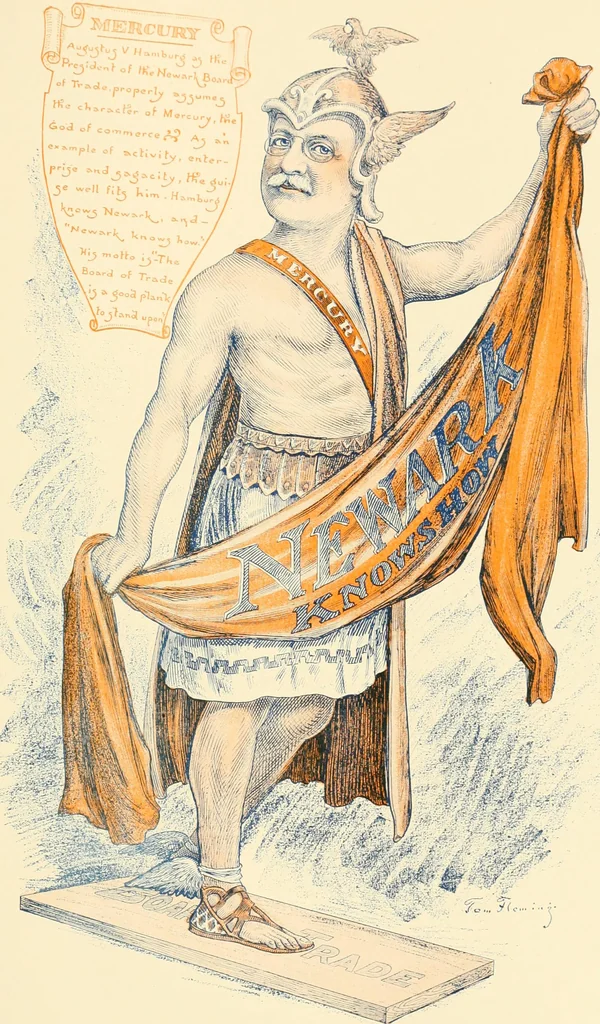 An illustration from A real history of Newark and notable Newarkers, 1916, leaf 130