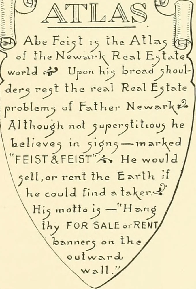 An illustration from A real history of Newark and notable Newarkers, 1916, leaf 80
