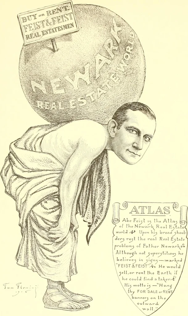 An illustration from A real history of Newark and notable Newarkers, 1916, leaf 80