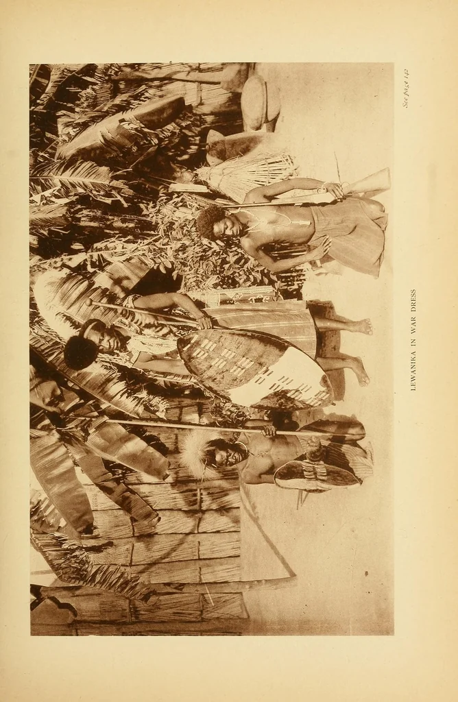 An illustration from Reality versus romance in South Central Africa : being an account of a journey across the continent from Benguella on the west through Bihe, Ganguella, ... to the mouth of the Zambesi on the east coast, 1893, leaf 153