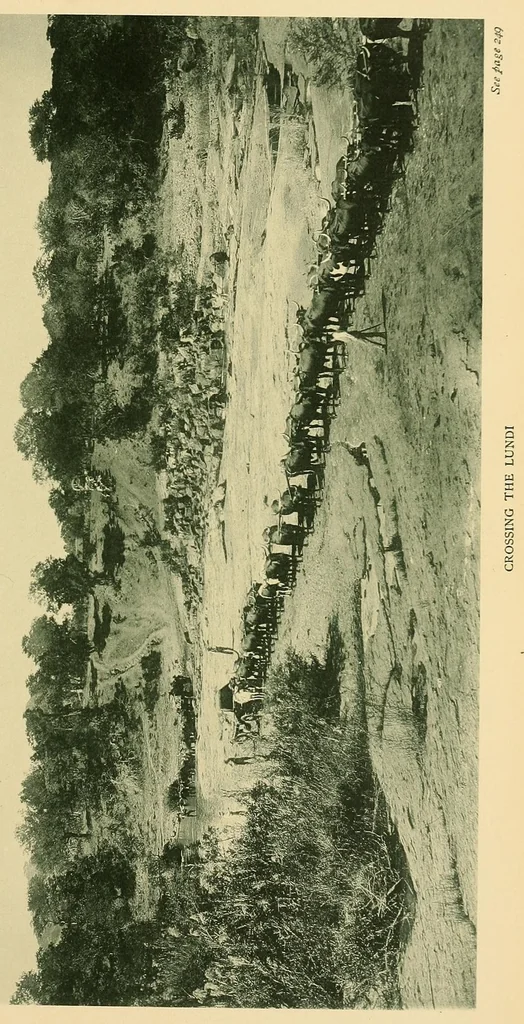 An illustration from Reality versus romance in South Central Africa : being an account of a journey across the continent from Benguella on the west through Bihe, Ganguella, ... to the mouth of the Zambesi on the east coast, 1893, leaf 323