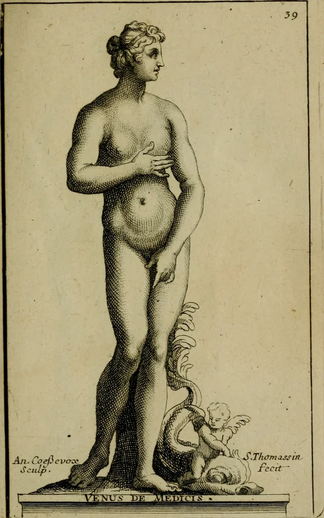 An illustration from Recüeil des figures, groupes, thermes, fontaines, vases, et autres ornemens tels qu'ils se voyent a présent dans le chateau et parc de Versailles : gravé d'après les originaux, 1694, leaf 110