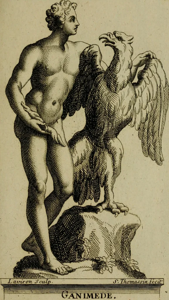 An illustration from Recüeil des figures, groupes, thermes, fontaines, vases, et autres ornemens tels qu'ils se voyent a présent dans le chateau et parc de Versailles : gravé d'après les originaux, 1694, leaf 112