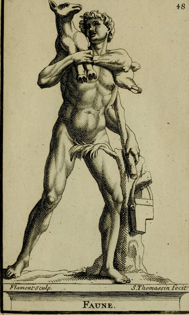 An illustration from Recüeil des figures, groupes, thermes, fontaines, vases, et autres ornemens tels qu'ils se voyent a présent dans le chateau et parc de Versailles : gravé d'après les originaux, 1694, leaf 128
