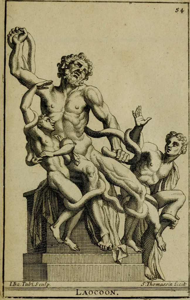 An illustration from Recüeil des figures, groupes, thermes, fontaines, vases, et autres ornemens tels qu'ils se voyent a présent dans le chateau et parc de Versailles : gravé d'après les originaux, 1694, leaf 140