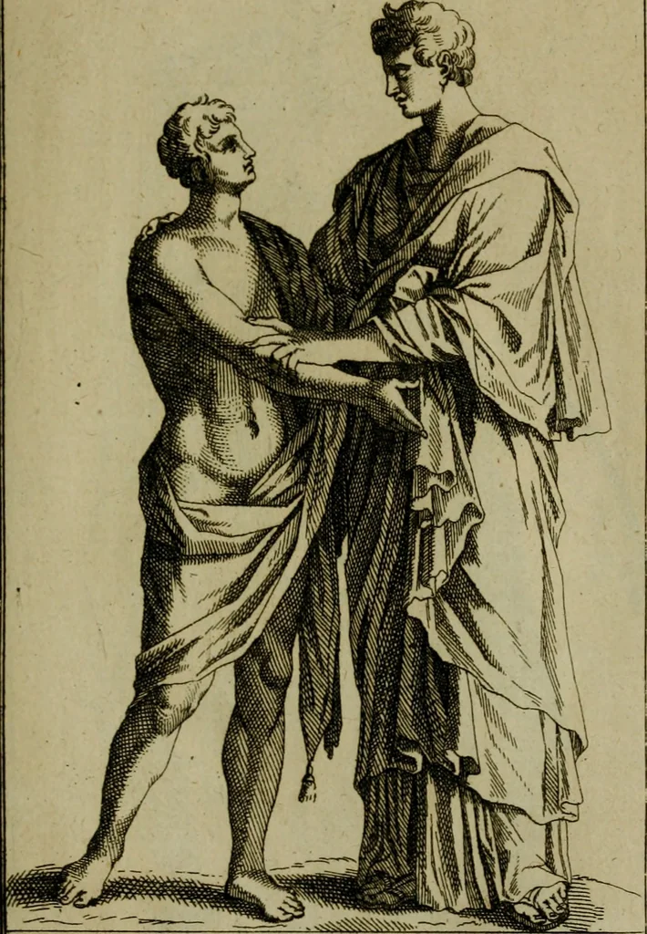 An illustration from Recüeil des figures, groupes, thermes, fontaines, vases, et autres ornemens tels qu'ils se voyent a présent dans le chateau et parc de Versailles : gravé d'après les originaux, 1694, leaf 144