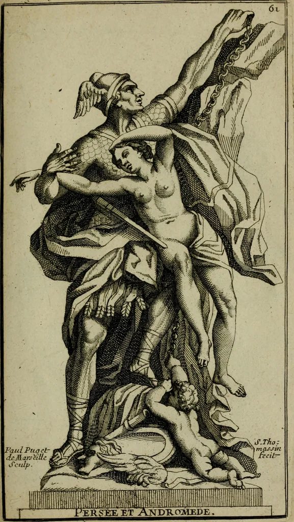 An illustration from Recüeil des figures, groupes, thermes, fontaines, vases, et autres ornemens tels qu'ils se voyent a présent dans le chateau et parc de Versailles : gravé d'après les originaux, 1694, leaf 154