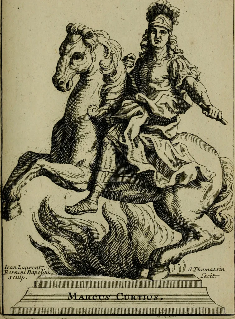 An illustration from Recüeil des figures, groupes, thermes, fontaines, vases, et autres ornemens tels qu'ils se voyent a présent dans le chateau et parc de Versailles : gravé d'après les originaux, 1694, leaf 156