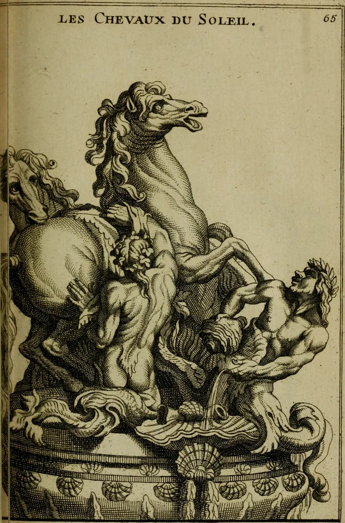 An illustration from Recüeil des figures, groupes, thermes, fontaines, vases, et autres ornemens tels qu'ils se voyent a présent dans le chateau et parc de Versailles : gravé d'après les originaux, 1694, leaf 164