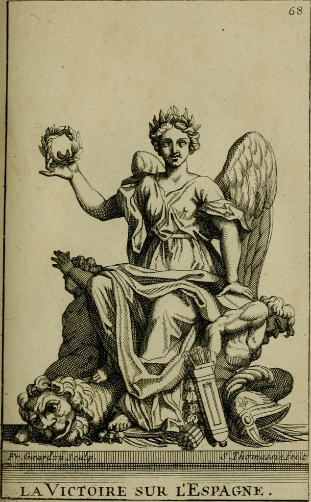 An illustration from Recüeil des figures, groupes, thermes, fontaines, vases, et autres ornemens tels qu'ils se voyent a présent dans le chateau et parc de Versailles : gravé d'après les originaux, 1694, leaf 170