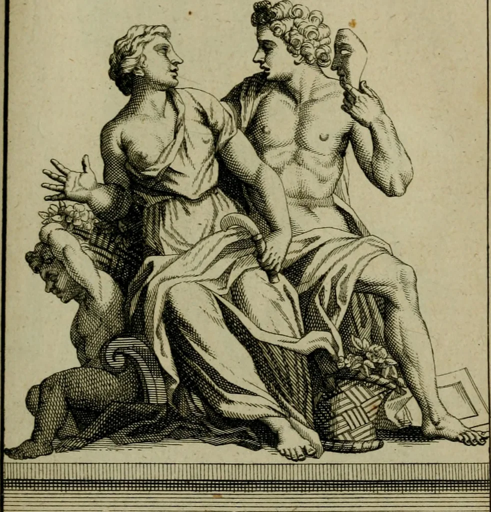 An illustration from Recüeil des figures, groupes, thermes, fontaines, vases, et autres ornemens tels qu'ils se voyent a présent dans le chateau et parc de Versailles : gravé d'après les originaux, 1694, leaf 178