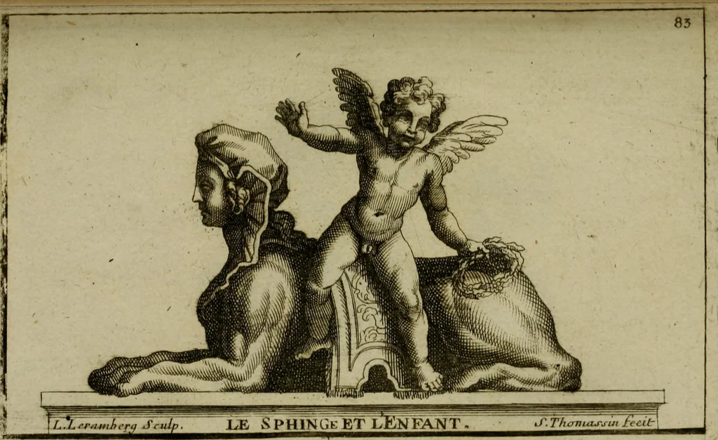 An illustration from Recüeil des figures, groupes, thermes, fontaines, vases, et autres ornemens tels qu'ils se voyent a présent dans le chateau et parc de Versailles : gravé d'après les originaux, 1694, leaf 200