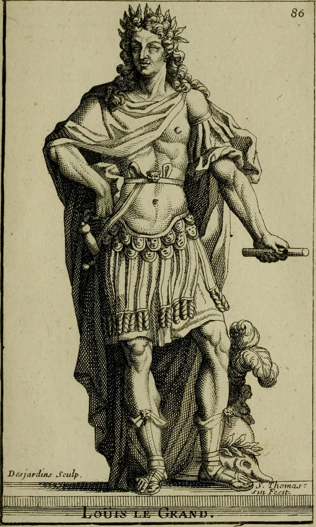 An illustration from Recüeil des figures, groupes, thermes, fontaines, vases, et autres ornemens tels qu'ils se voyent a présent dans le chateau et parc de Versailles : gravé d'après les originaux, 1694, leaf 206