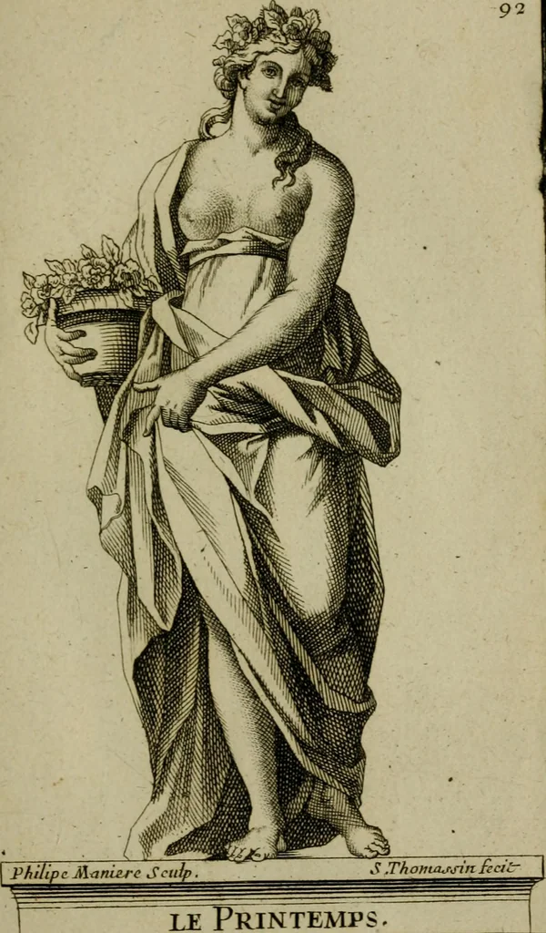 An illustration from Recüeil des figures, groupes, thermes, fontaines, vases, et autres ornemens tels qu'ils se voyent a présent dans le chateau et parc de Versailles : gravé d'après les originaux, 1694, leaf 218