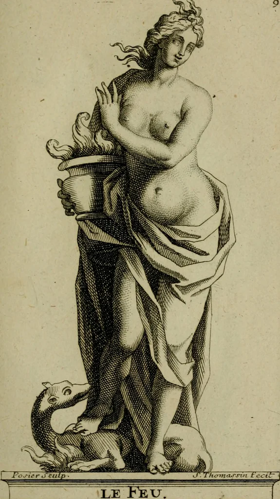 An illustration from Recüeil des figures, groupes, thermes, fontaines, vases, et autres ornemens tels qu'ils se voyent a présent dans le chateau et parc de Versailles : gravé d'après les originaux, 1694, leaf 230