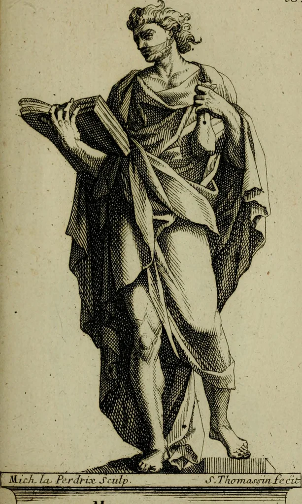 An illustration from Recüeil des figures, groupes, thermes, fontaines, vases, et autres ornemens tels qu'ils se voyent a présent dans le chateau et parc de Versailles : gravé d'après les originaux, 1694, leaf 238