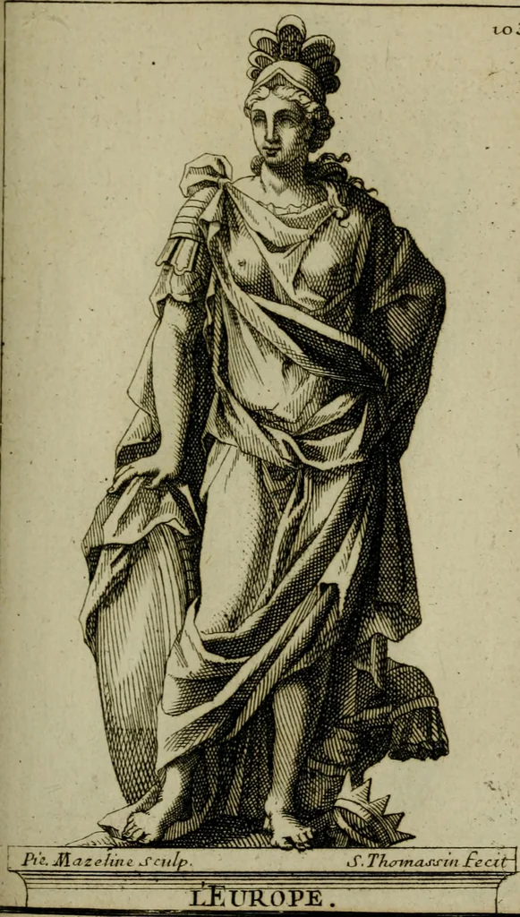 An illustration from Recüeil des figures, groupes, thermes, fontaines, vases, et autres ornemens tels qu'ils se voyent a présent dans le chateau et parc de Versailles : gravé d'après les originaux, 1694, leaf 240
