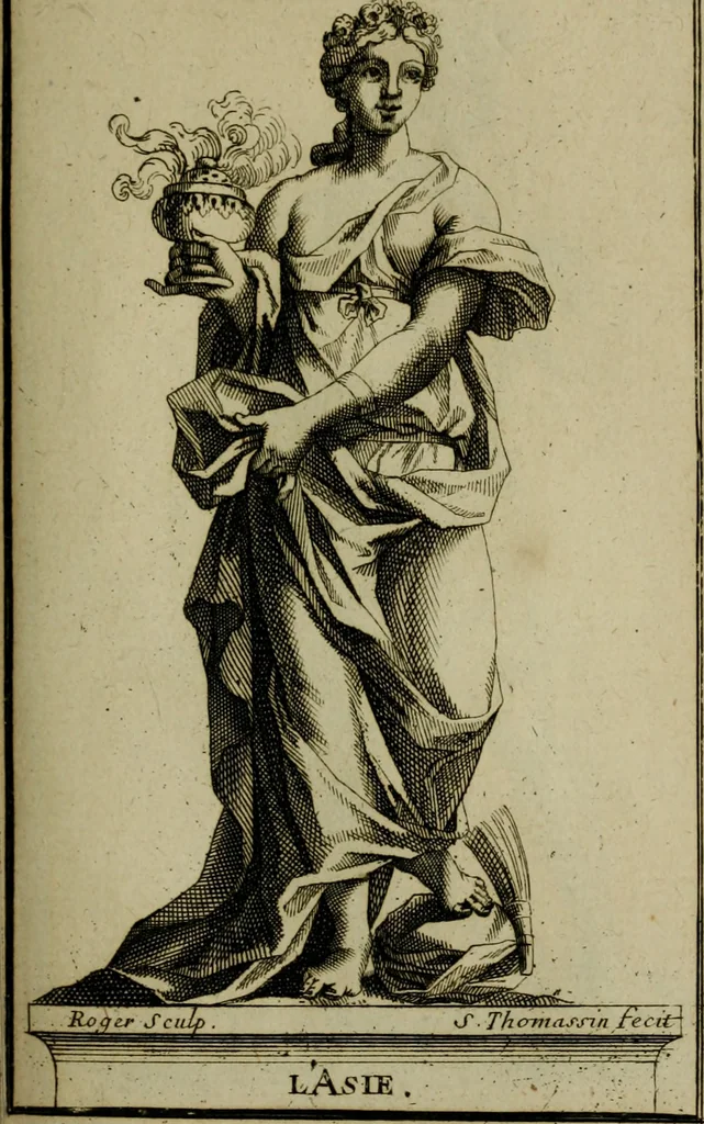 An illustration from Recüeil des figures, groupes, thermes, fontaines, vases, et autres ornemens tels qu'ils se voyent a présent dans le chateau et parc de Versailles : gravé d'après les originaux, 1694, leaf 244