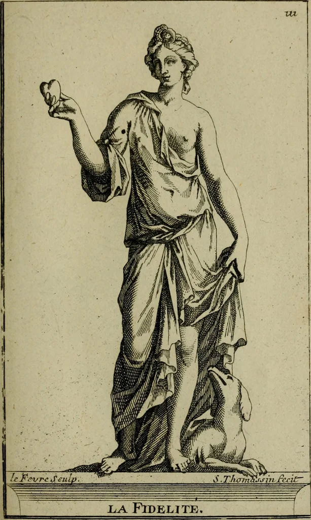An illustration from Recüeil des figures, groupes, thermes, fontaines, vases, et autres ornemens tels qu'ils se voyent a présent dans le chateau et parc de Versailles : gravé d'après les originaux, 1694, leaf 256
