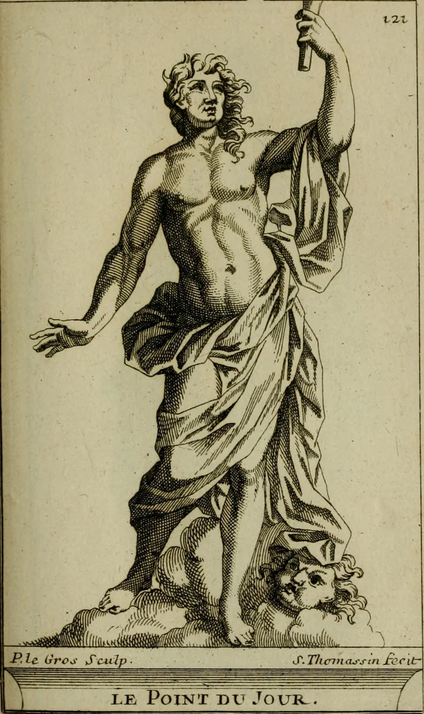 An illustration from Recüeil des figures, groupes, thermes, fontaines, vases, et autres ornemens tels qu'ils se voyent a présent dans le chateau et parc de Versailles : gravé d'après les originaux, 1694, leaf 276