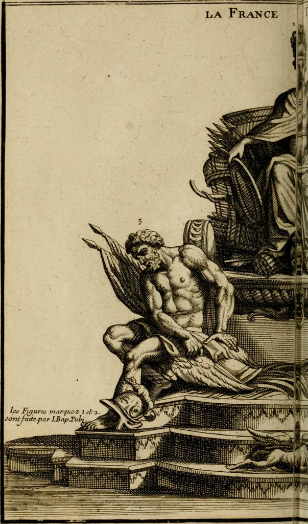 An illustration from Recüeil des figures, groupes, thermes, fontaines, vases, et autres ornemens tels qu'ils se voyent a présent dans le chateau et parc de Versailles : gravé d'après les originaux, 1694, leaf 293