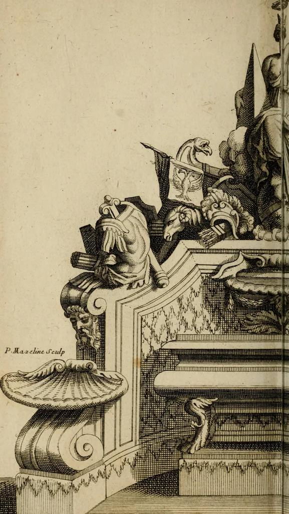 An illustration from Recüeil des figures, groupes, thermes, fontaines, vases, et autres ornemens tels qu'ils se voyent a présent dans le chateau et parc de Versailles : gravé d'après les originaux, 1694, leaf 301
