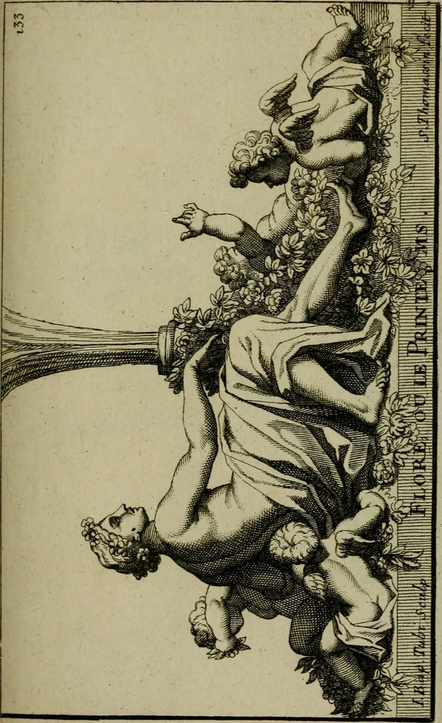 An illustration from Recüeil des figures, groupes, thermes, fontaines, vases, et autres ornemens tels qu'ils se voyent a présent dans le chateau et parc de Versailles : gravé d'après les originaux, 1694, leaf 306