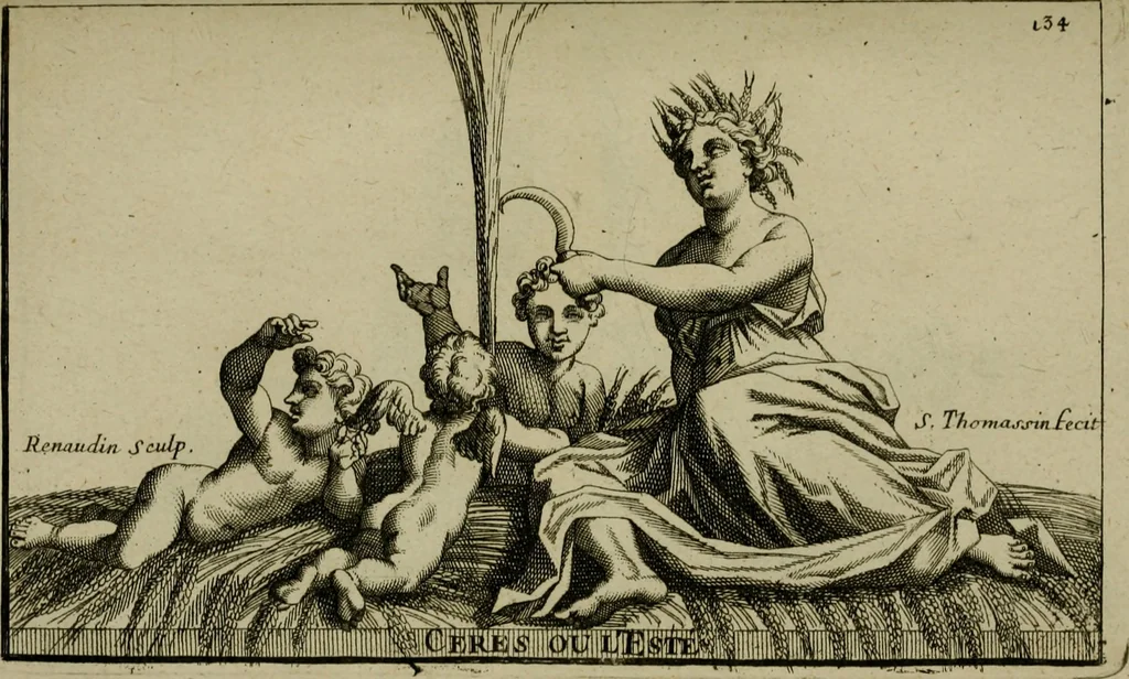 An illustration from Recüeil des figures, groupes, thermes, fontaines, vases, et autres ornemens tels qu'ils se voyent a présent dans le chateau et parc de Versailles : gravé d'après les originaux, 1694, leaf 308