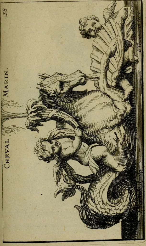 An illustration from Recüeil des figures, groupes, thermes, fontaines, vases, et autres ornemens tels qu'ils se voyent a présent dans le chateau et parc de Versailles : gravé d'après les originaux, 1694, leaf 318