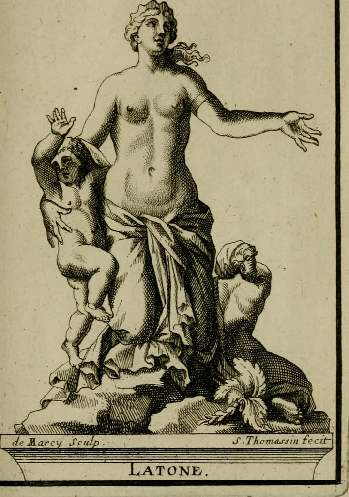 An illustration from Recüeil des figures, groupes, thermes, fontaines, vases, et autres ornemens tels qu'ils se voyent a présent dans le chateau et parc de Versailles : gravé d'après les originaux, 1694, leaf 320