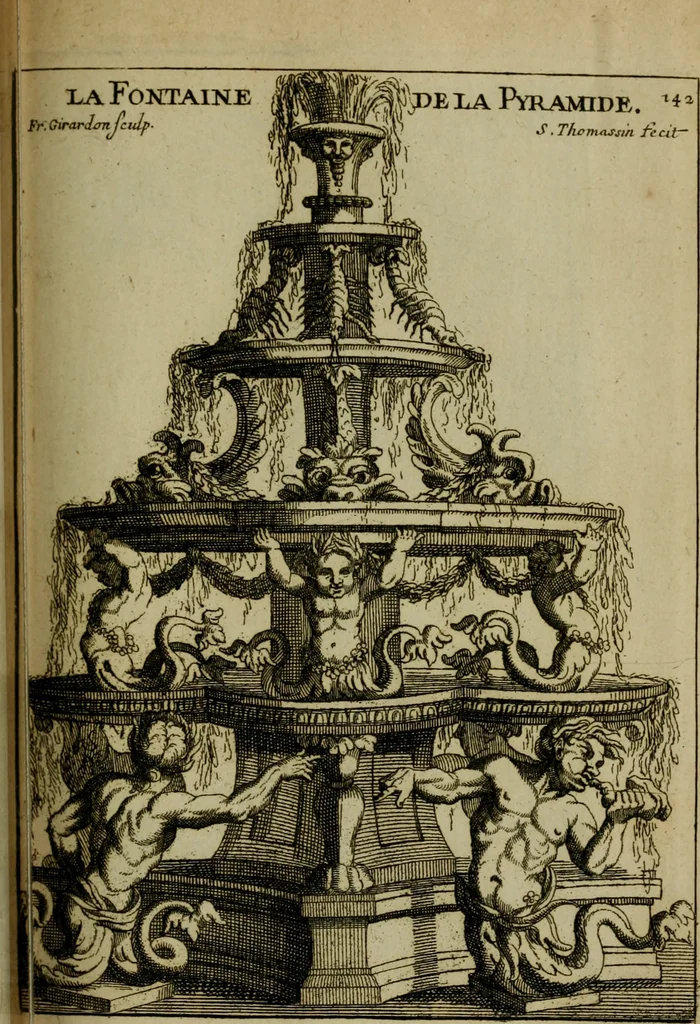 An illustration from Recüeil des figures, groupes, thermes, fontaines, vases, et autres ornemens tels qu'ils se voyent a présent dans le chateau et parc de Versailles : gravé d'après les originaux, 1694, leaf 326