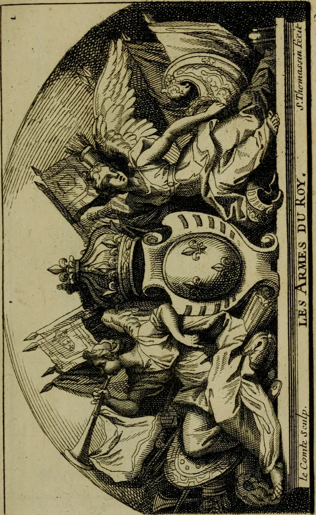 An illustration from Recüeil des figures, groupes, thermes, fontaines, vases, et autres ornemens tels qu'ils se voyent a présent dans le chateau et parc de Versailles : gravé d'après les originaux, 1694, leaf 34