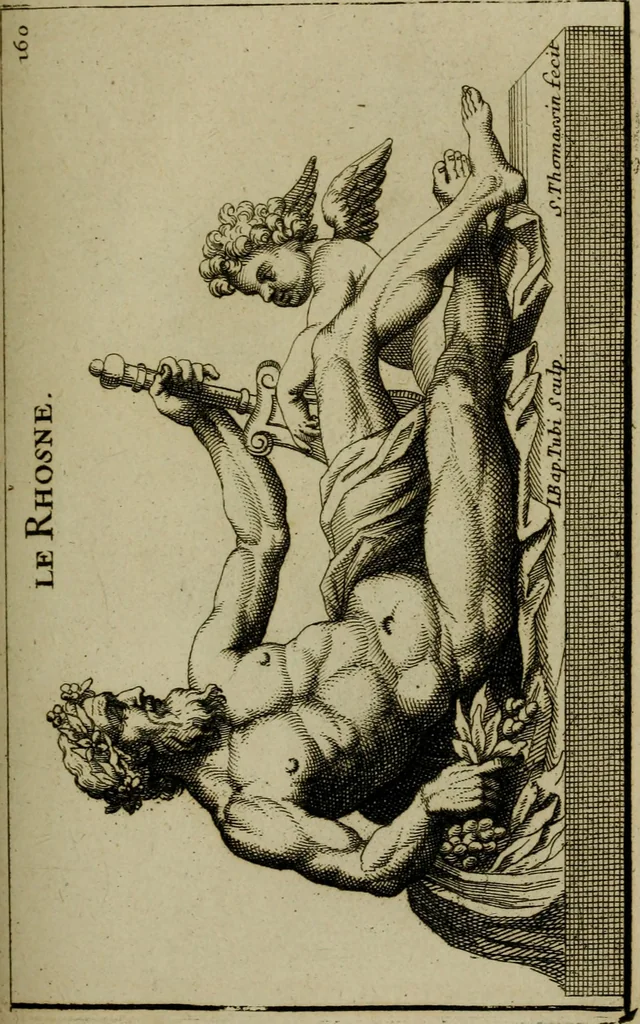 An illustration from Recüeil des figures, groupes, thermes, fontaines, vases, et autres ornemens tels qu'ils se voyent a présent dans le chateau et parc de Versailles : gravé d'après les originaux, 1694, leaf 364