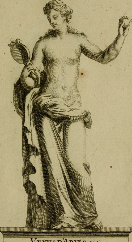 An illustration from Recüeil des figures, groupes, thermes, fontaines, vases, et autres ornemens tels qu'ils se voyent a présent dans le chateau et parc de Versailles : gravé d'après les originaux, 1694, leaf 38