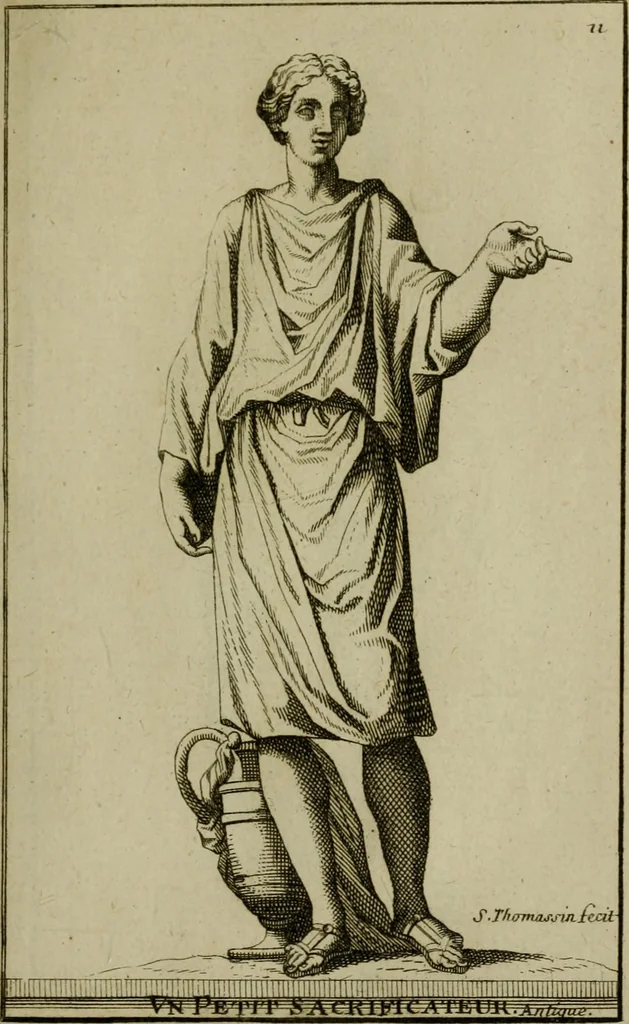 An illustration from Recüeil des figures, groupes, thermes, fontaines, vases, et autres ornemens tels qu'ils se voyent a présent dans le chateau et parc de Versailles : gravé d'après les originaux, 1694, leaf 54