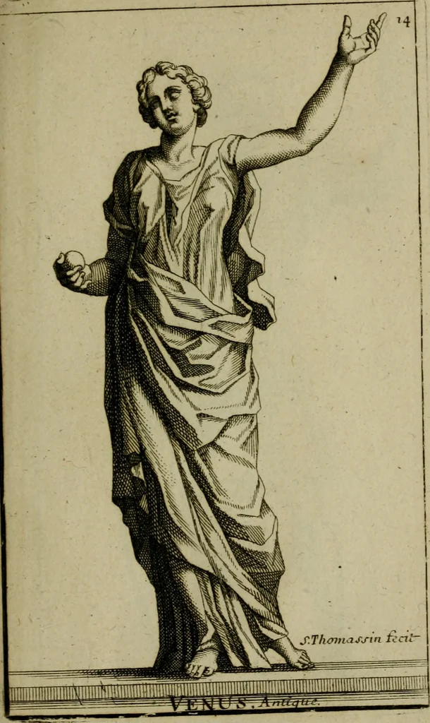 An illustration from Recüeil des figures, groupes, thermes, fontaines, vases, et autres ornemens tels qu'ils se voyent a présent dans le chateau et parc de Versailles : gravé d'après les originaux, 1694, leaf 60
