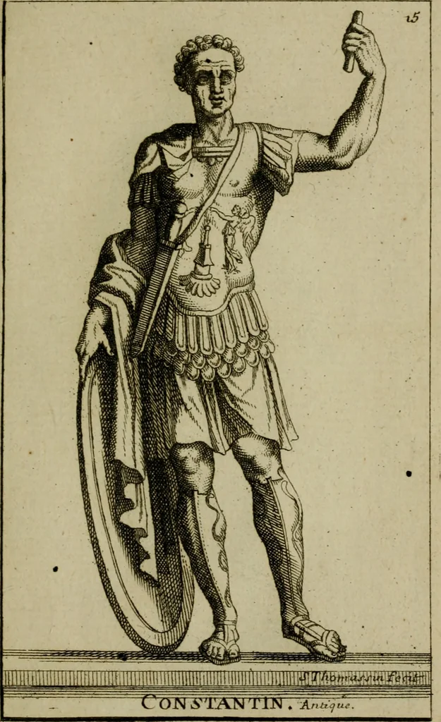 An illustration from Recüeil des figures, groupes, thermes, fontaines, vases, et autres ornemens tels qu'ils se voyent a présent dans le chateau et parc de Versailles : gravé d'après les originaux, 1694, leaf 62