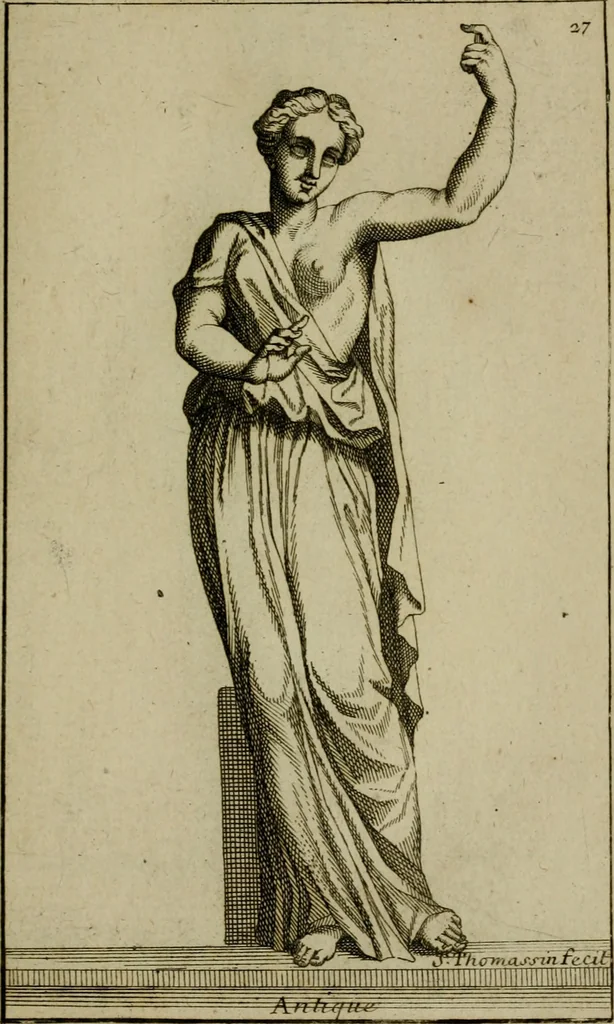 An illustration from Recüeil des figures, groupes, thermes, fontaines, vases, et autres ornemens tels qu'ils se voyent a présent dans le chateau et parc de Versailles : gravé d'après les originaux, 1694, leaf 86