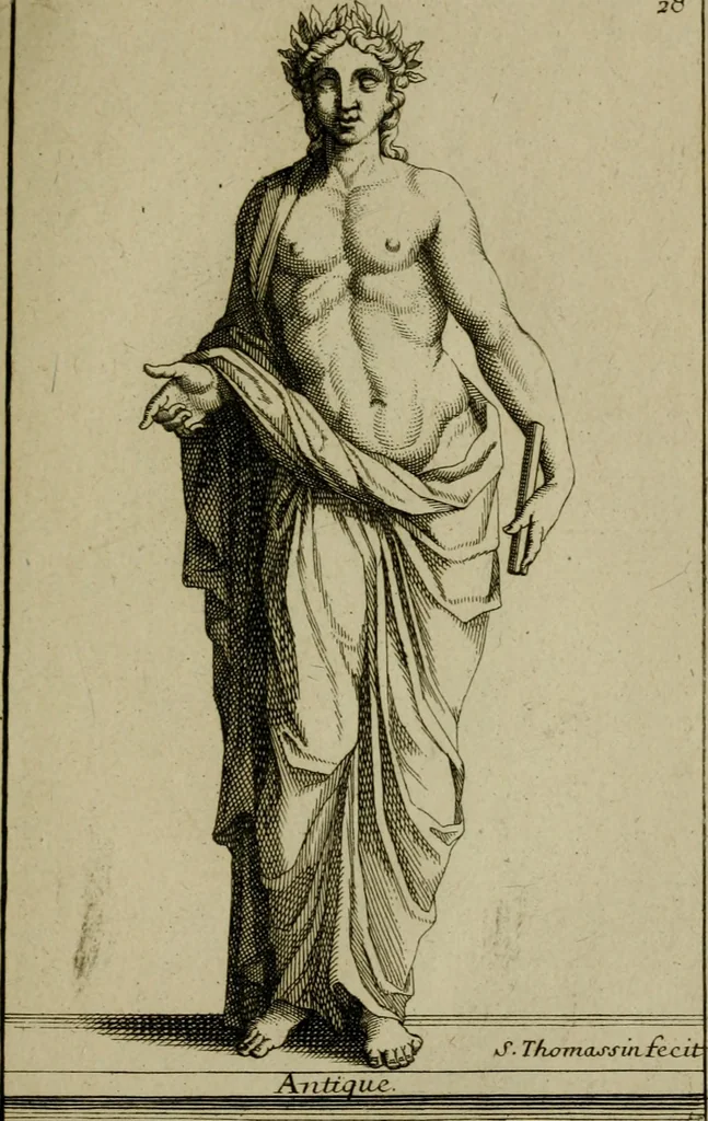 An illustration from Recüeil des figures, groupes, thermes, fontaines, vases, et autres ornemens tels qu'ils se voyent a présent dans le chateau et parc de Versailles : gravé d'après les originaux, 1694, leaf 88