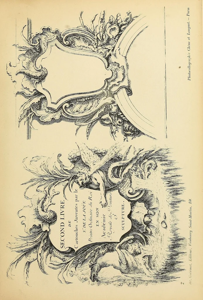 An illustration from Recüeil nouveau de differens cartouche inventez par le Sr. de la Joüe, 1900, leaf 19