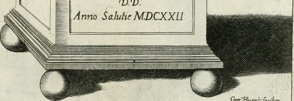 An illustration from Reception de tres-chrestien, tres-iuste, et tres-victorieux monarque Louis XIII. roy de France & de Nauarre ... : et de tres-chrestienne, tres-auguste, & tres-vertueuse royne Anne d'Austriche, par Messieurs les doyen, chanoines, & comtes de Lyon en leur cloistre & eglise, le XI. decembre, M. DC.XXII, 1623, leaf 52