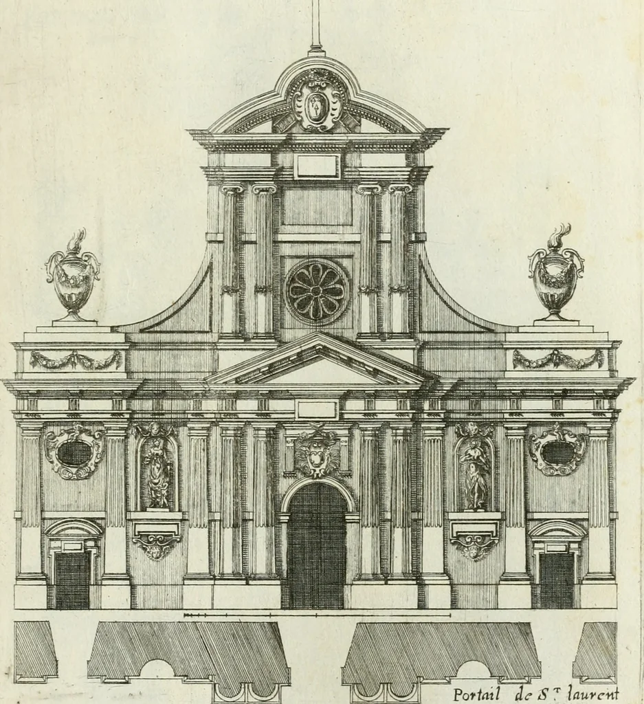 An illustration from Receuil des plus beaux portails de plusieures eglises de Paris, 1660, leaf 12