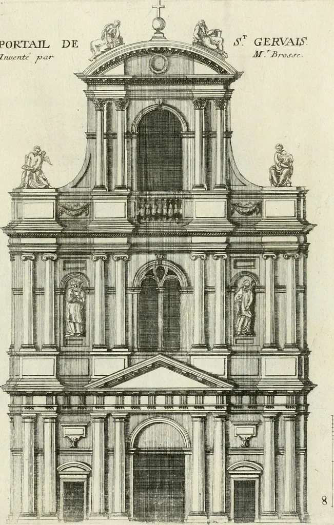 An illustration from Receuil des plus beaux portails de plusieures eglises de Paris, 1660, leaf 18