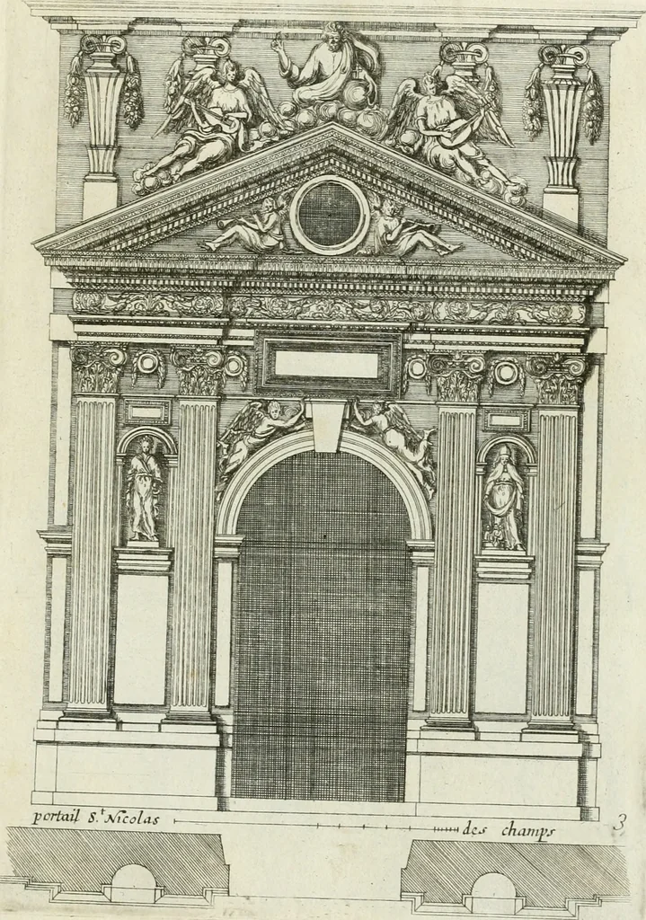 An illustration from Receuil des plus beaux portails de plusieures eglises de Paris, 1660, leaf 8