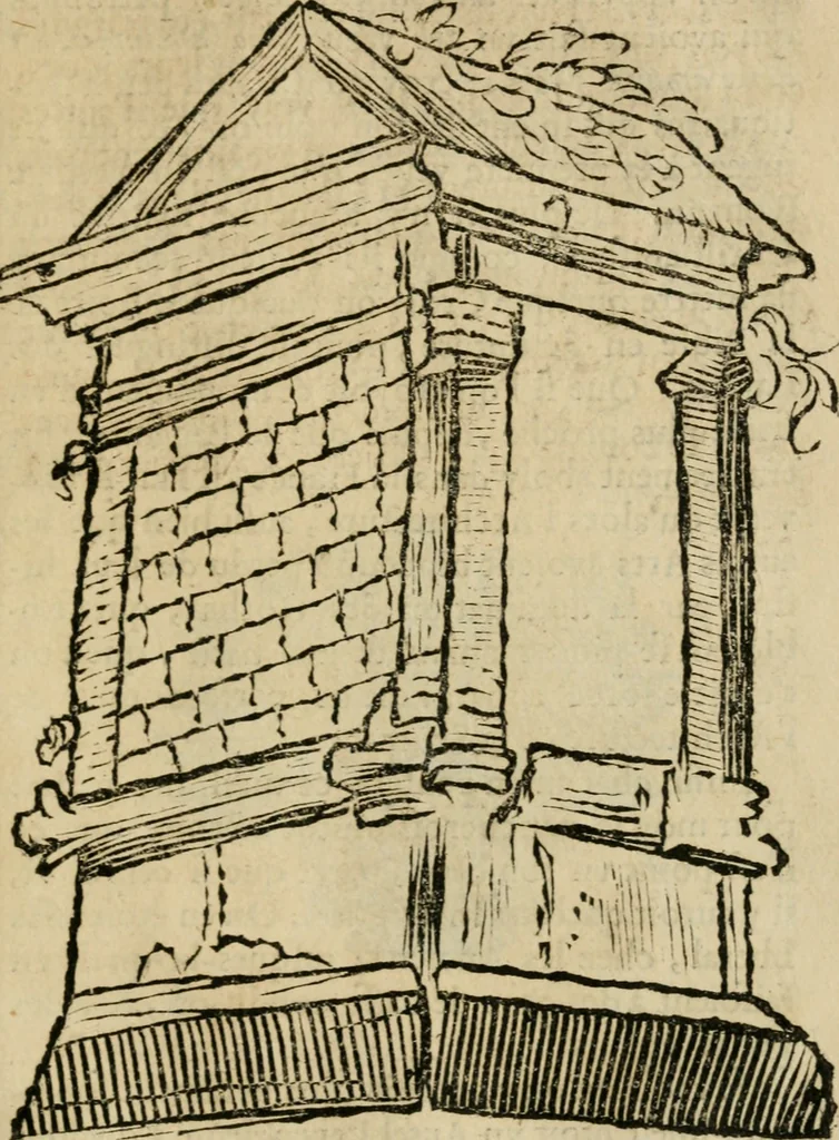An illustration from Recherche des antiqvités et cvriosités de la ville de Lyon : ancienne colonie des romains & capitale de la Gaule celtique : avec un mémoire des principaux antiquaires & curieux de l'Europe, 1673, leaf 148