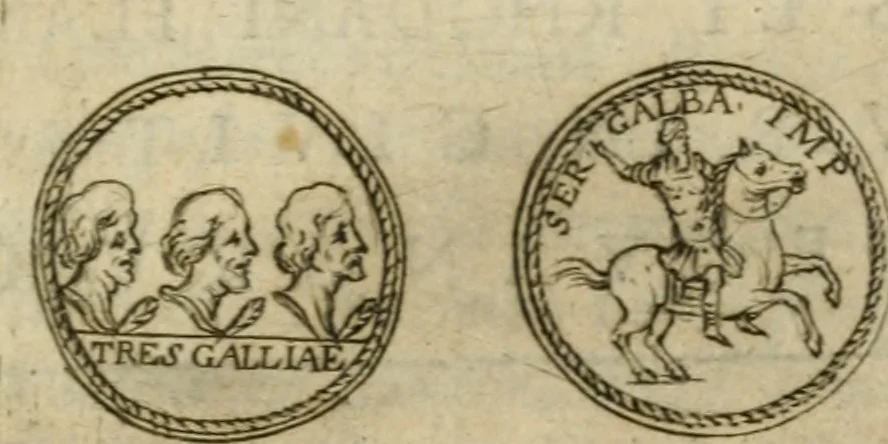 An illustration from Recherche des antiqvités et cvriosités de la ville de Lyon : ancienne colonie des romains & capitale de la Gaule celtique : avec un mémoire des principaux antiquaires & curieux de l'Europe, 1673, leaf 162