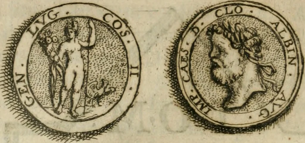 An illustration from Recherche des antiqvités et cvriosités de la ville de Lyon : ancienne colonie des romains & capitale de la Gaule celtique : avec un mémoire des principaux antiquaires & curieux de l'Europe, 1673, leaf 37