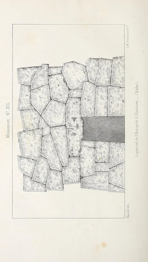 An illustration from Recherches sur les monuments cyclopéens et description de la collection des modèles en relief, composant la galerie pélasgique de la Bibliothèque Mazarine, 1841, leaf 222